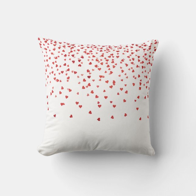 Coussin de la Saint Valentin rouge et blanc (Recto)
