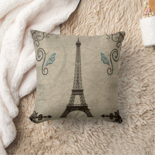 Coussin de la tour Eiffel Grunge American MoJo