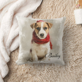 Coussin de lancer avec nom de chien – Œuvre d'art
