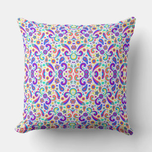 Coussin de lancer coloré avec un motif vibrant et