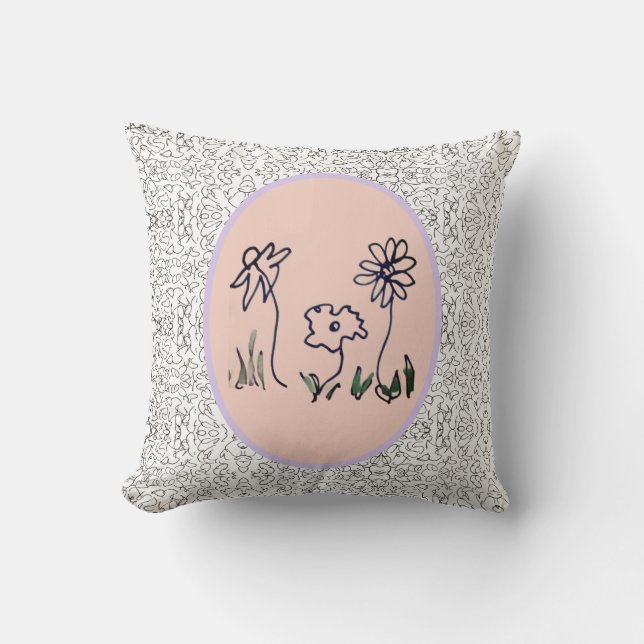 Coussin de lancer - Trois Fleurs (Recto)