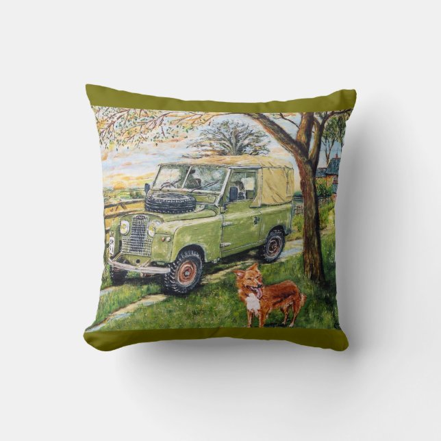 Coussin de Land Rover de style ancien (Recto)