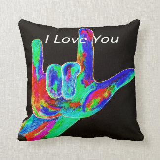 Coussin de langue des signes américaine d'ASL JE