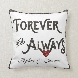 Coussin De lesbienne coeur pour toujours toujours