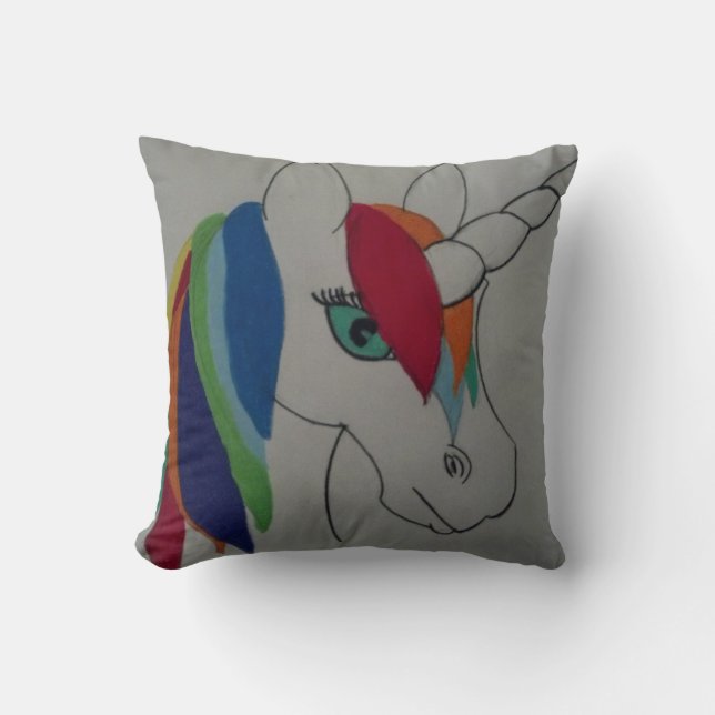 Coussin de licorne d'arc-en-ciel (Recto)