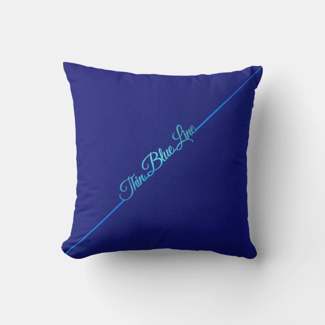 Coussin de ligne bleue mince (Recto)