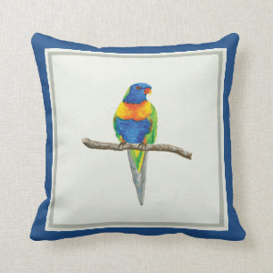 Coussin de Lorikeet d'arc-en-ciel - couleur pour