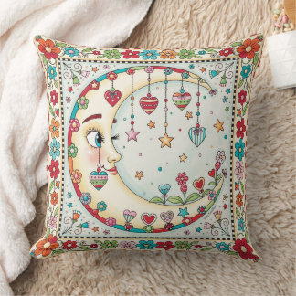 Coussin de lune pour enfant de style livre d'histo