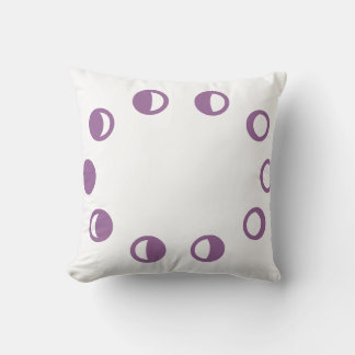 Coussin de lune violette blanche et lunaire