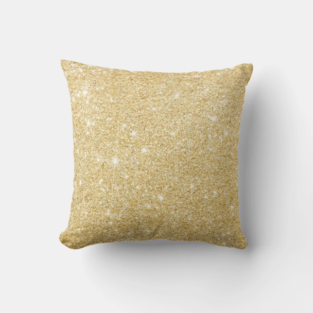 Coussin de luxe Chic Faux Gold Parties scintillant (Recto)