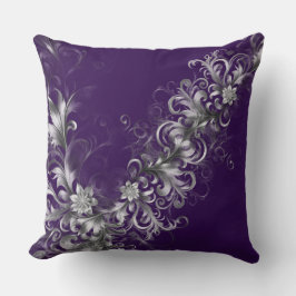 Coussin de luxe violet et argent