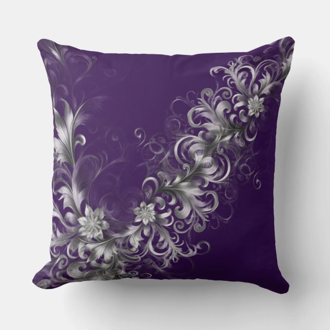 Coussin de luxe violet et argent (Recto)