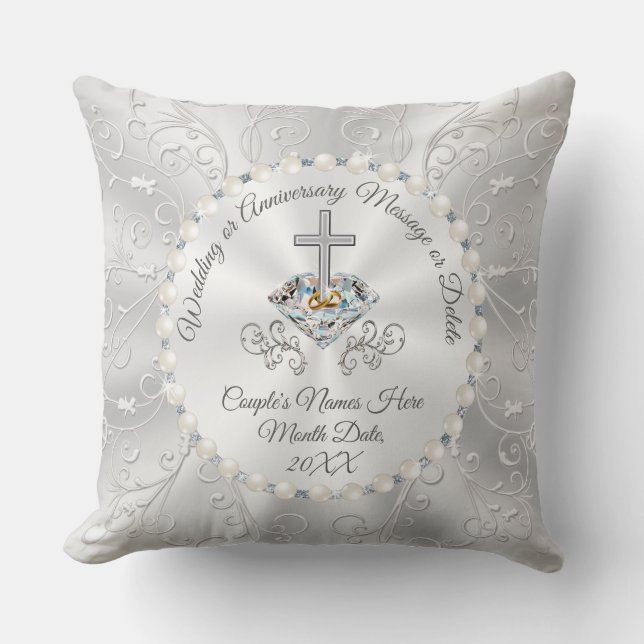 Coussin De magnifiques cadeaux de mariage chrétien ou d'an (Recto)