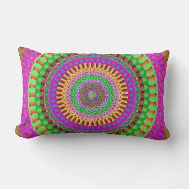 Coussin de mandala coloré (Recto)