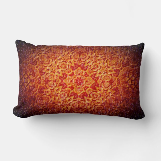 Coussin de mandala "de tempête de neige d'un rouge (Recto)