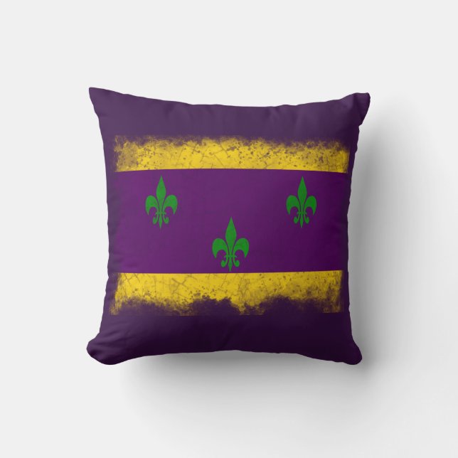 Coussin de mardi de drapeau de mardi gras de la (Recto)