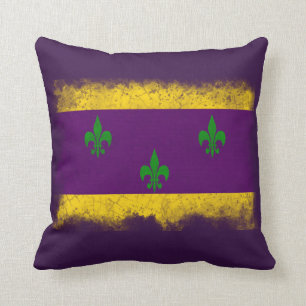 Coussin de mardi de drapeau de mardi gras de la