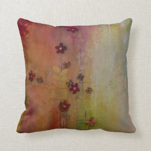 Coussin de marguerites rouges et blanches