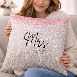 Coussin de mariage à imprimé léopard pour mariée