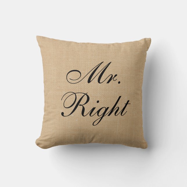 Coussin de mariage de toile de jute de toile de (Recto)