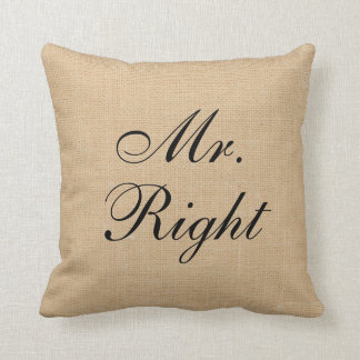 Coussin de mariage de toile de jute de toile de
