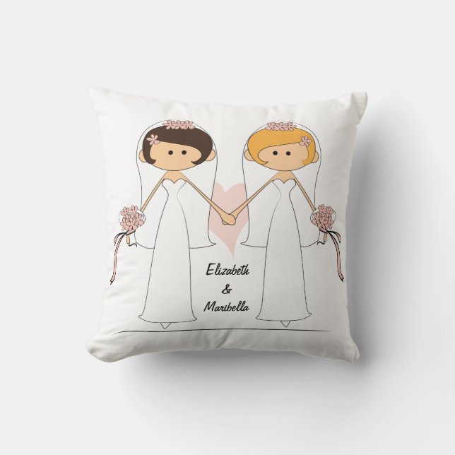 Coussin de mariée et de mariée personnalisé (Recto)