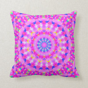 Coussin de méditation en kaléidoscope rose