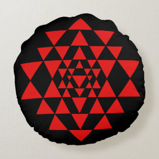 Coussin de méditation Gras Noir et Rouge Sri Yantr