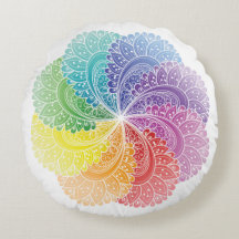 Coussin de méditation Mandala Chakra couleurs