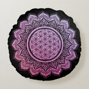 Coussin de méditation parties scintillant rose vio