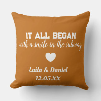 Coussin de métro Love Story personnalisé - nom et 