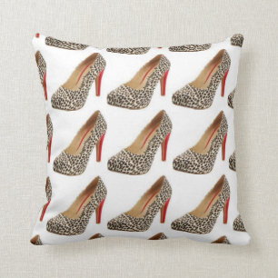 Coussin de mode de diva de chaussure de léopard