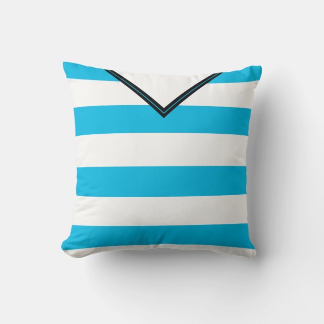 Coussin de Modèle Jersey Blue Stripes (Recto)