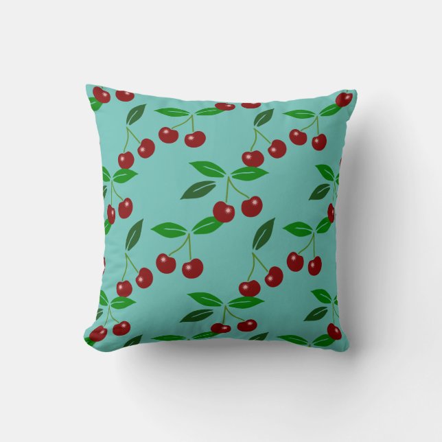 Coussin de monogramme classique à la cerise et à l (Recto)