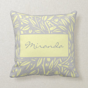 Coussin de monogramme de frontière de jardin de