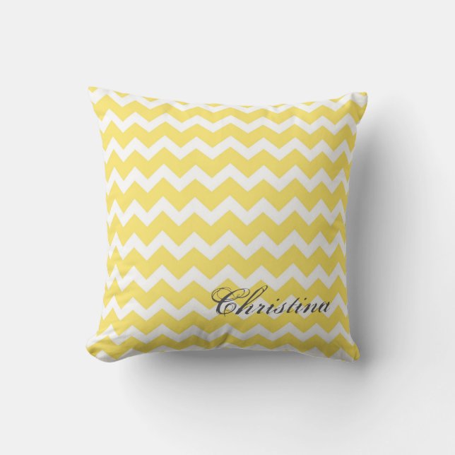 Coussin de monogramme de motif de chevrons de (Recto)