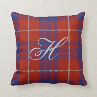 Coussin de monogramme de tartan de Hamilton
