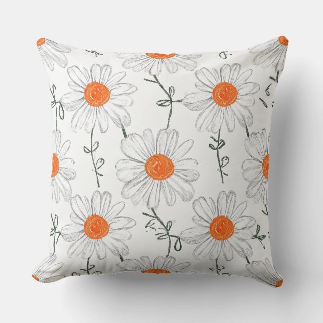 coussin de motif à fleurs blanches (Recto)