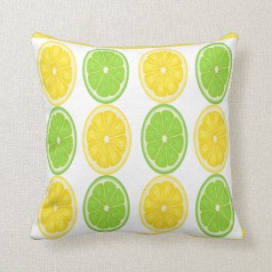 Coussin de motif d'agrume de chaux de citron
