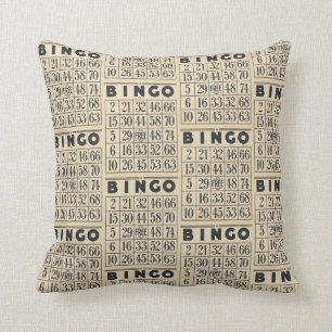 Coussin de Motif de carte de bingo vintage