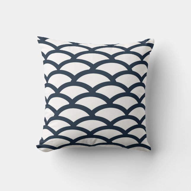 Coussin de motif de feston de bleu marine et de (Recto)