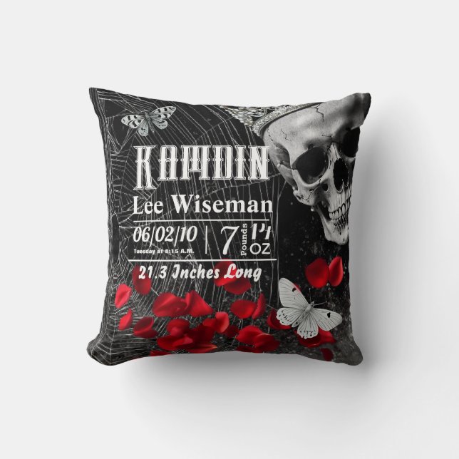 Coussin de naissance personnalisé hantant Adeline  (Recto)