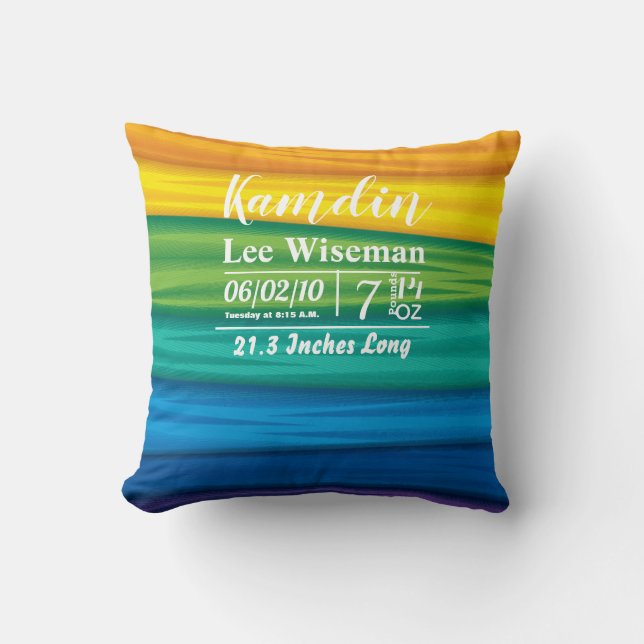 Coussin de naissance personnalisé lgbtq rainbow fl (Recto)