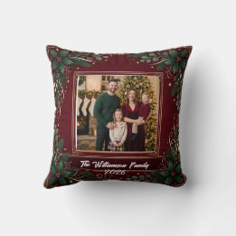 Coussin de Noël avec photo de famille en Bourgogne