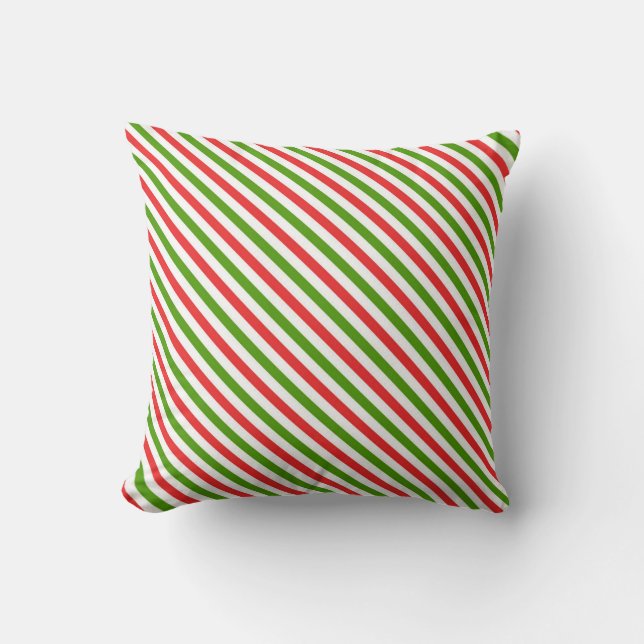 Coussin de Noël blanc rouge et vert (Recto)