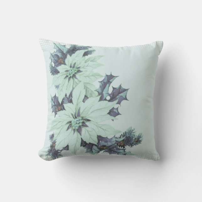 Coussin de Noël bleu et blanc (Recto)