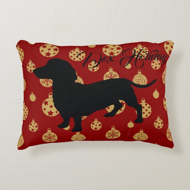 Coussin de Noël Dachshund (Devant)