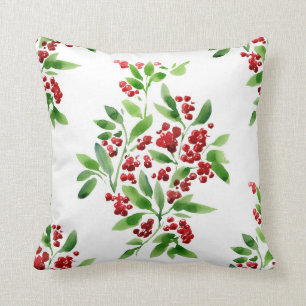 Coussin de Noël de baie de houx