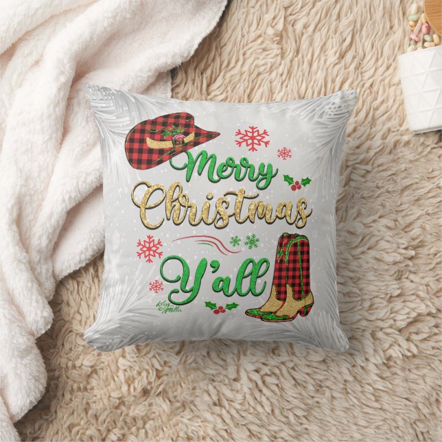 Coussin de Noël de la cow-girl rouge et noire (Couverture)
