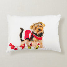 Coussin de Noël de Yorkie